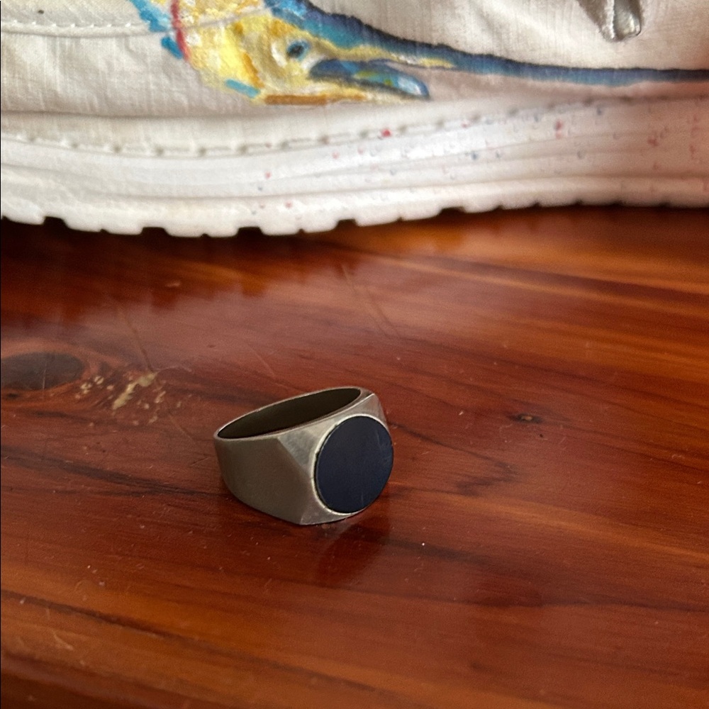 Men's Black Signet Ring